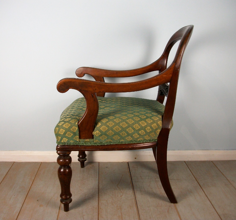 	19th Century Mahogany Balloon Back Desk Chair